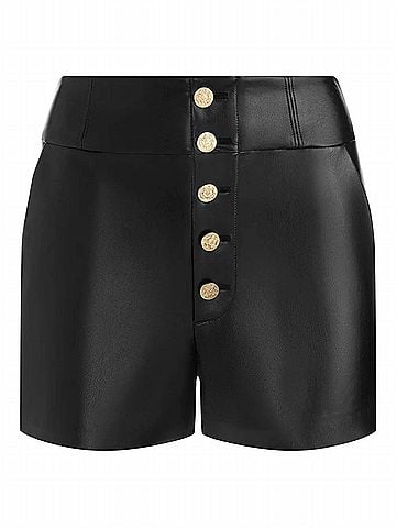 Alice + Olivia Baylor High Rise Corset Shorts in Black Heather Grey (view 1)