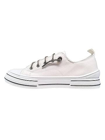 Very G Women's Aman Glitter Laced Slip On Sneaker in White (view 2)