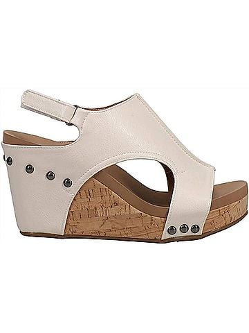 Corkys Women's Tiffanee Wedge Sandals in Ivory (view 1)