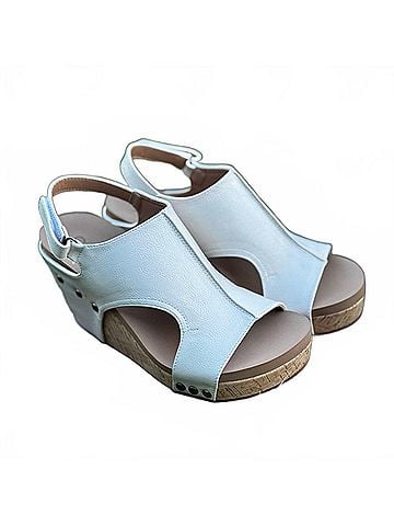 Corkys Women's Tiffanee Wedge Sandals in Ivory (view 2)