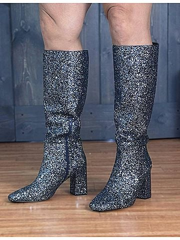 Corkys Women's Yolo Glitter High Boots in Sapphire Blue (view 2)