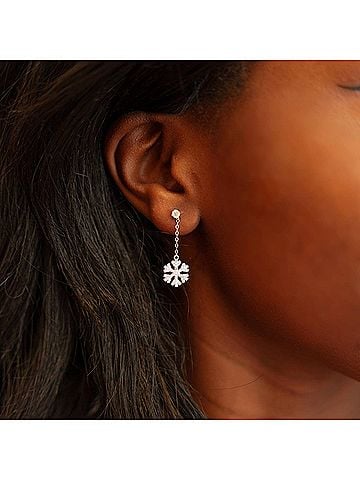 Starlette Snow Day Earrings in Silver (view 2)
