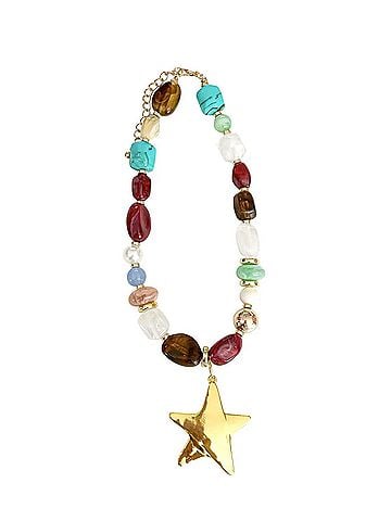 Gemelli Women's Beaded Star Necklace in Multicolor (view 1)