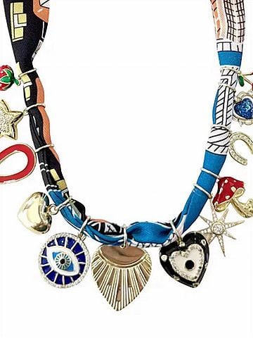Gemelli Women's Scarf Charm Necklace in Multi-Color (view 2)