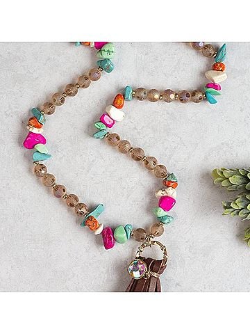 Southern Grace Women's Western Tassel Necklace in Multicolor (view 2)