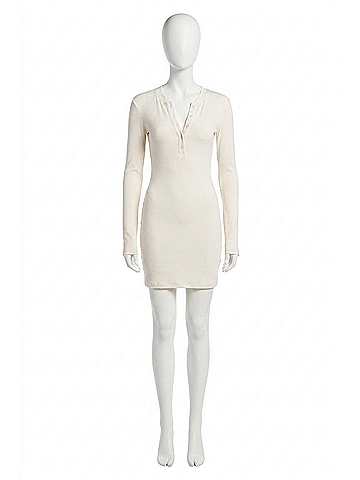 Cotton Citizen Verona Henley Mini Dress in Bone (view 1)