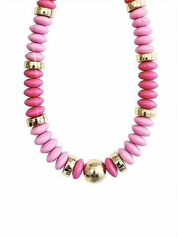 Gemelli Women's Tobie Beaded Necklace in Pink (view 2)