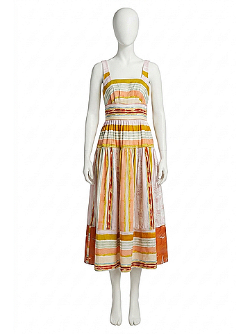 Hunter Bell Mara Midi Dress in Abstract Stripe (view 1)