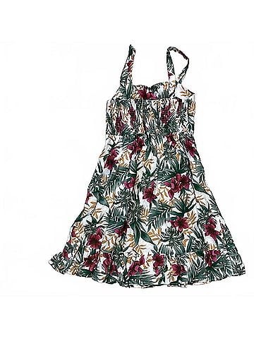 Kori America Women's Tropical Printed Ruffle Wrap Mini Dress in Multi (view 2)