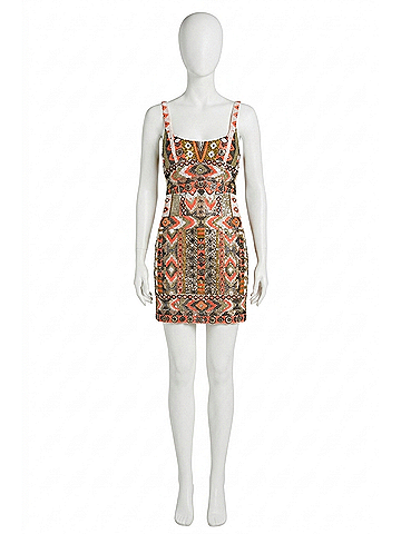 L'Agence Inori Beaded Mini Dress in Coral Multi (view 1)