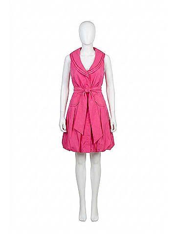 Samuel Dong Triple Wired Collar Cross Tie Bubble Dress in Bougainvillea (view 1)