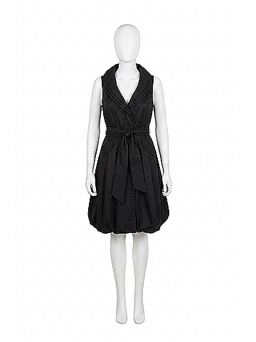 Samuel Dong Triple Wired Collar Cross Tie Bubble Dress in Black (view 1)