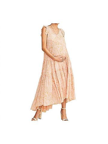 Hatch Maternity The Anaelle Dress in Apricot (view 2)