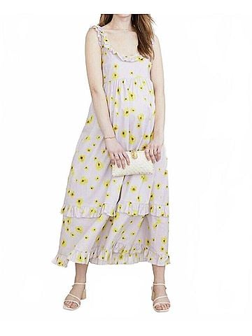 Hatch Rafaela Maternity Dress in Lilac (view 2)