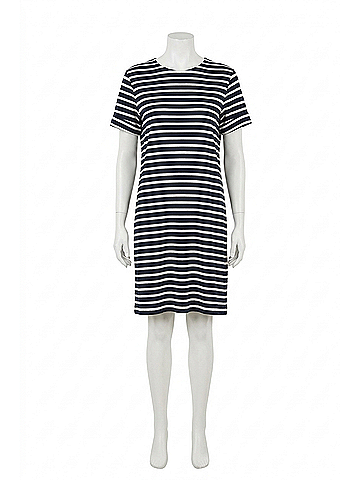 Kule Stripe Tee Dress in Navy/Cream (view 1)