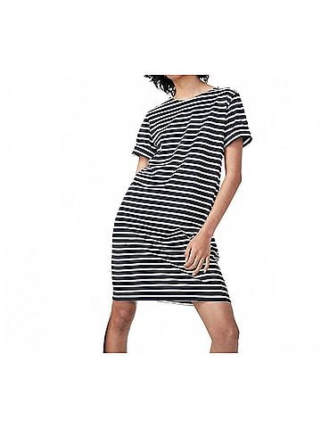 Kule Stripe Tee Dress in Navy/Cream (view 2)