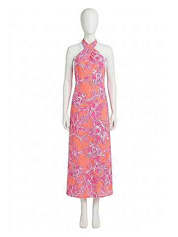 Tommy Bahama Paradiso Petals Sleeveless Maxi Dress in Dark Coral (view 1)