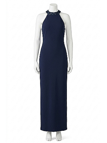 Vince Camuto High Neck Navy Dress in Navy (view 1)