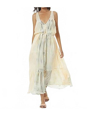 Young Fabulous & Broke Elinore Midi Dress in Buttercup Picnic Wash (view 2)