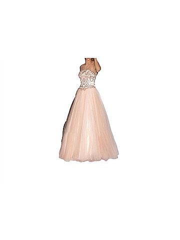 Jovani Sleeveless Sheer Panel Gown in Pink (view 2)