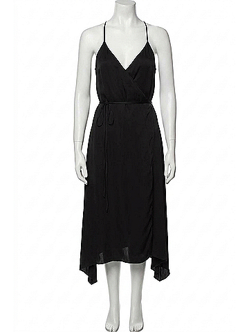 Enza Costa Women's The Wrap Dress in Black (view 1)
