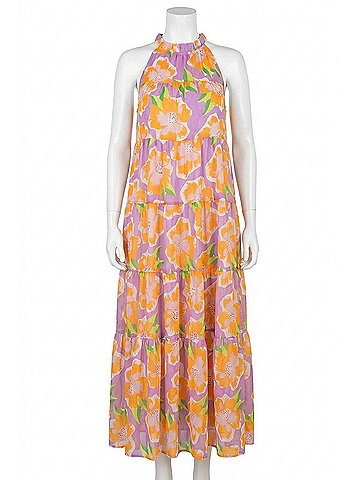 Michelle McDowell Bethany Maxi Dress in Sea Flower Lilac (view 1)