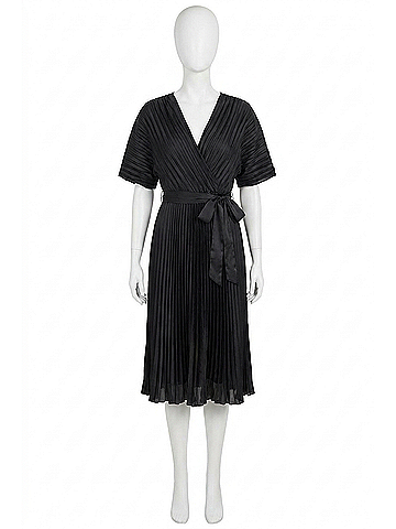 Love Token Deanna Pleated Dress in Black (view 1)