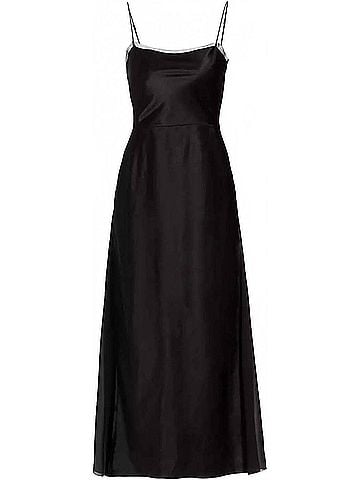 Vince. Sheer Panelled Slip Dress in Black (view 2)