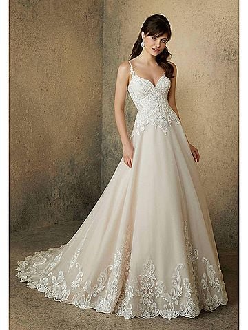 MoriLee by Madeline Gardner Rowena Sweetheart Neckline Dress in Ivory (view 2)