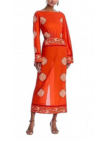 Johanna Ortiz Underwater Sanic Dress in Red/Pink (view 2)