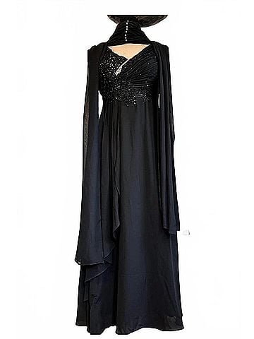 Diva USA Exclusive One Off Maxi Dress in Black (view 2)