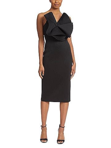 Badgley Mischka Pinwheel Cocktail Dress in Black (view 2)