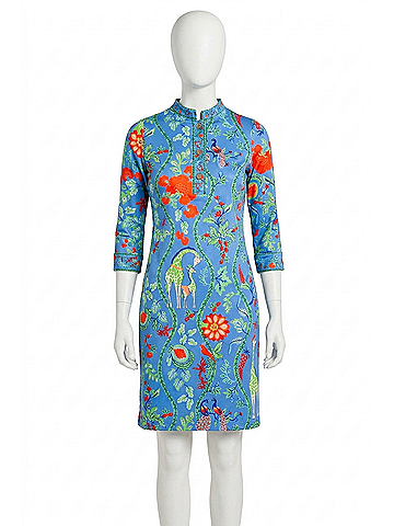 Gretchen Scott Designs Jungle Symphony Mandarin Dress in Brights (view 1)
