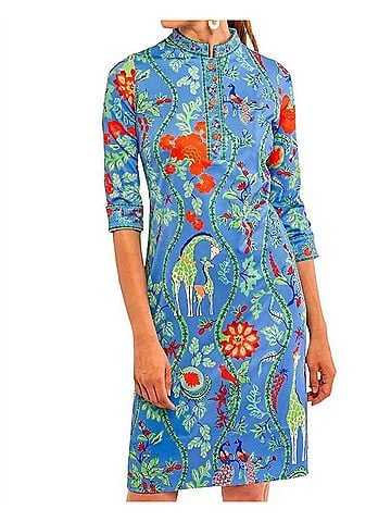 Gretchen Scott Designs Jungle Symphony Mandarin Dress in Brights (view 2)