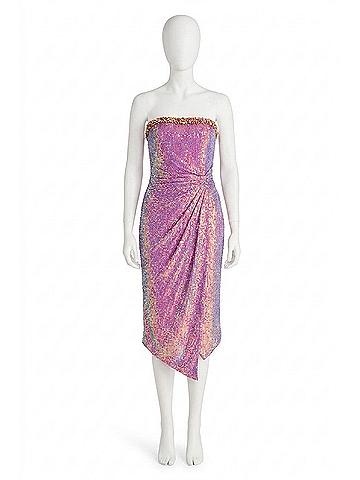 Theia Women's Annika Twist Cocktail Dress in Indescent Primrose (view 1)