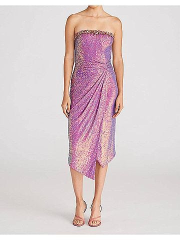 Theia Women's Annika Twist Cocktail Dress in Indescent Primrose (view 2)