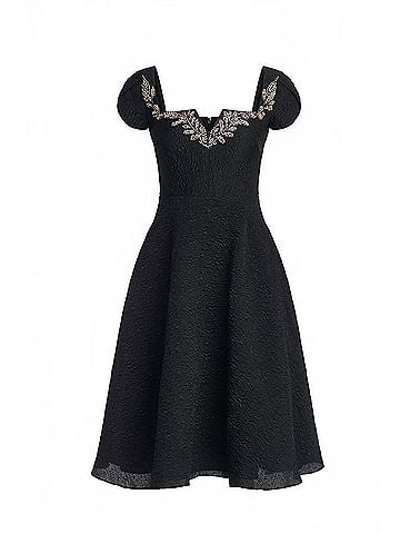 Theia Women's Milena A Line Cocktail Dress in Black (view 1)