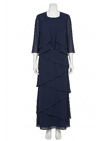 Alex Evenings 2 Piece Dress With Diamond Rhinestone in Navy (view 1)