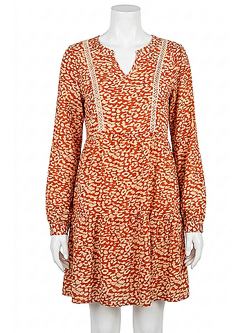 Kori America Animal Print Dress in Rust (view 1)