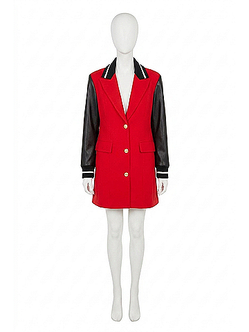 Dolce Cabo Varsity Jacket Mini Dress in Red (view 1)