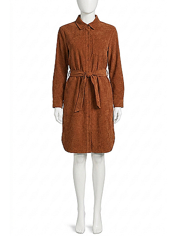 Dolce Cabo Faux Suede Belted Dress in Rust Brown (view 1)