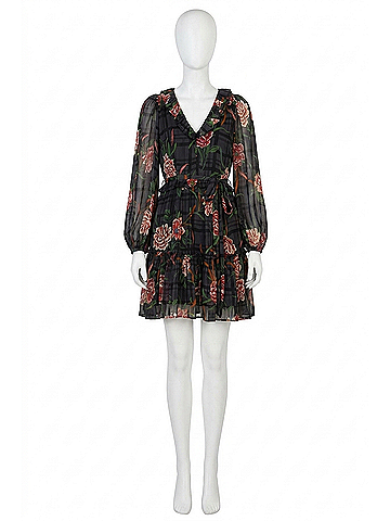 Banjanan Florence Long Sleeve Dress in Meteorite (view 1)