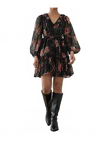 Banjanan Florence Long Sleeve Dress in Meteorite (view 2)
