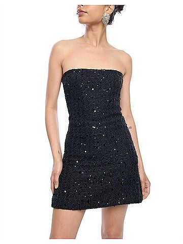 Generation Love Evelyn Tweed Dress in Black (view 2)