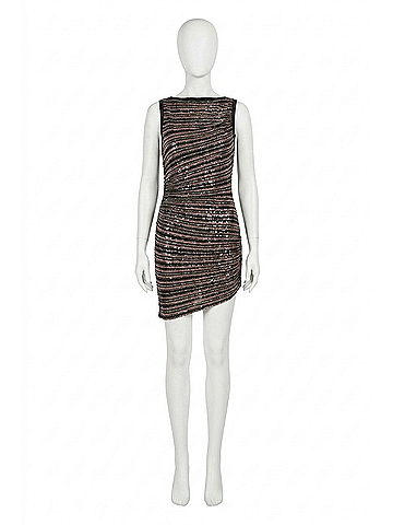 Missoni Sleeveless Short Dress in Brown/Black (view 1)