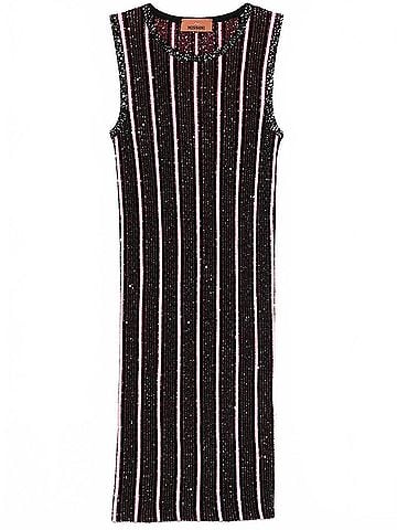 Missoni Sequined Ribbed Dress in Red Multi (view 1)
