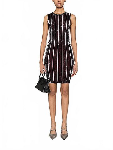 Missoni Sequined Ribbed Dress in Red Multi (view 2)