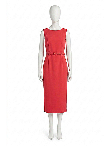 Frances Valentine Audrey Belted Midi Dress in Red (view 1)