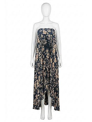 Dress Forum Yaneth Floral Asymmetrical Maxi Dress in Dark Teal (view 1)