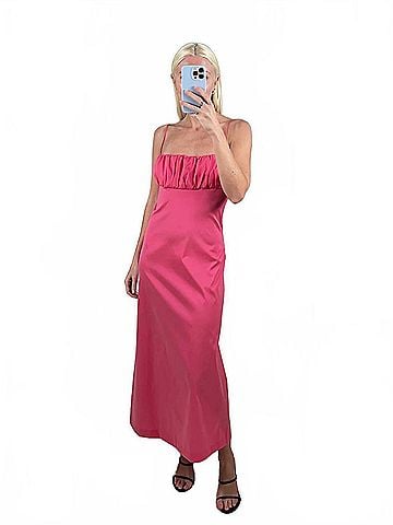 Bernadette Sophia Empire Dress in Framboise Pink (view 2)